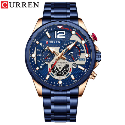 Luxury Style Stainless Steel Waterproof Quartz Watche for Business Men