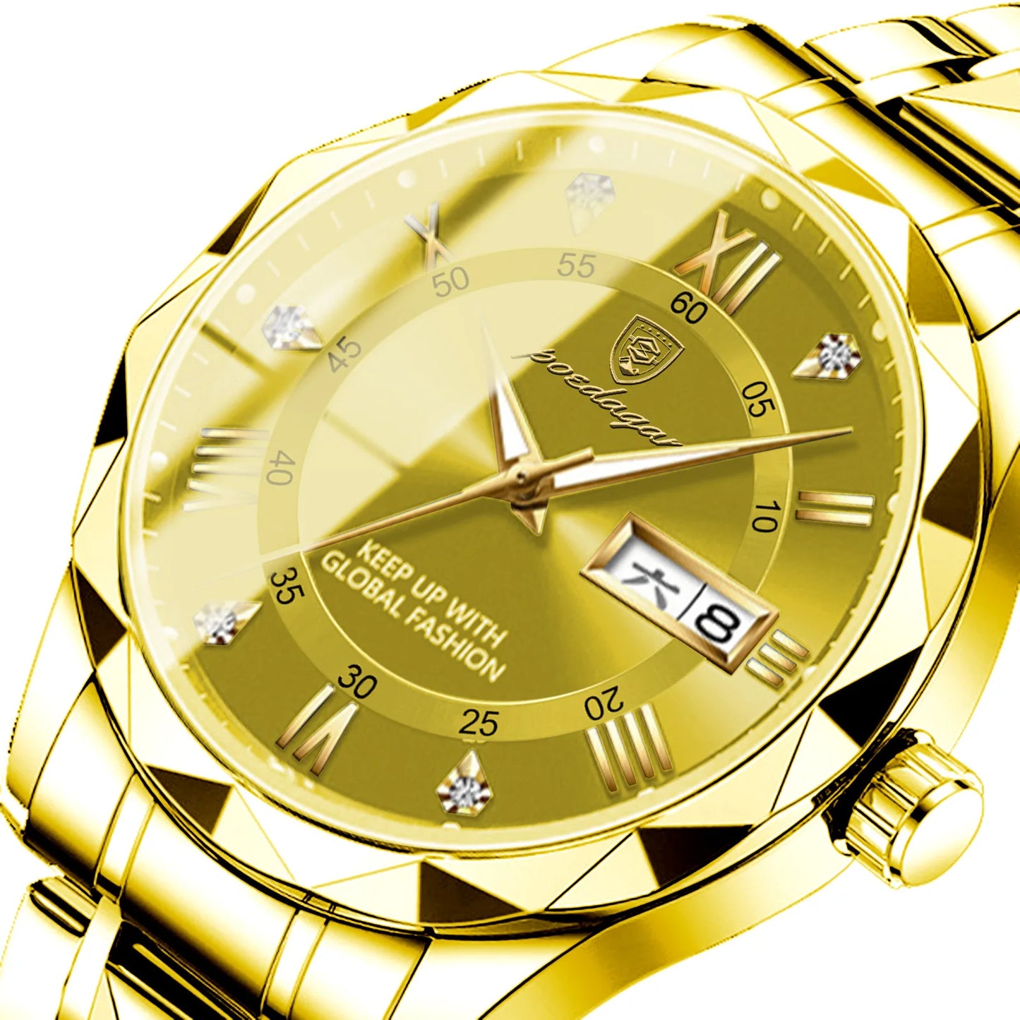 Fashion Luxury Stainless Steel Waterproof Luminous Quartz Watches for Men