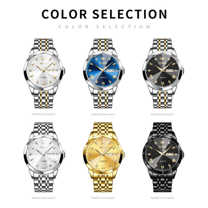 Luxury Waterproof Luminous Quartz Classic Steel Watches for Men