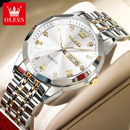 Luxury Waterproof Luminous Quartz Classic Steel Watches for Men
