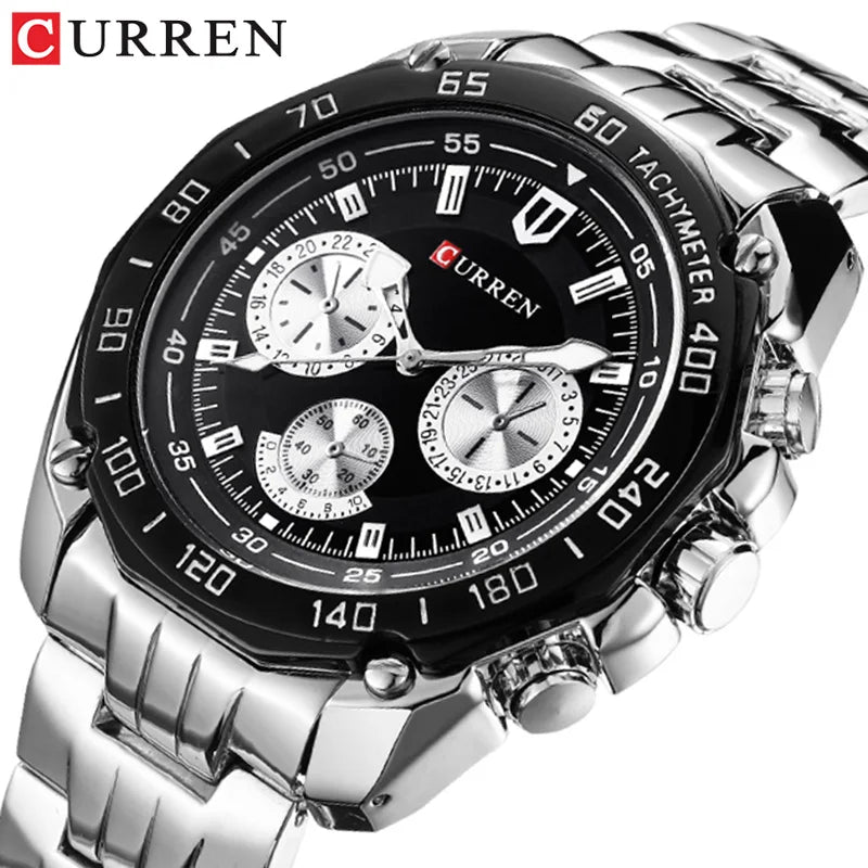 Fashion Business Style Stainless Steel Men Quartz Movement Watch