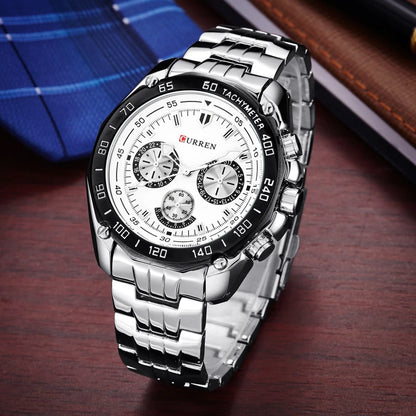 Fashion Business Style Stainless Steel Men Quartz Movement Watch