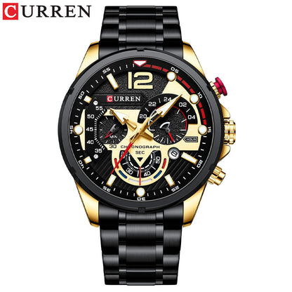 Luxury Style Stainless Steel Waterproof Quartz Watche for Business Men