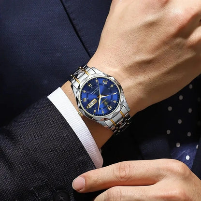 Fashion Luxury Stainless Steel Waterproof Luminous Quartz Watches for Men