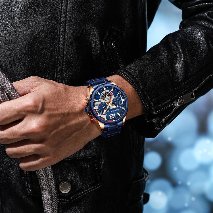 Luxury Style Stainless Steel Waterproof Quartz Watche for Business Men