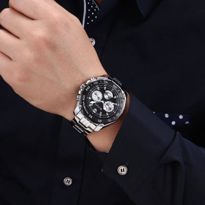 Fashion Business Style Stainless Steel Men Quartz Movement Watch