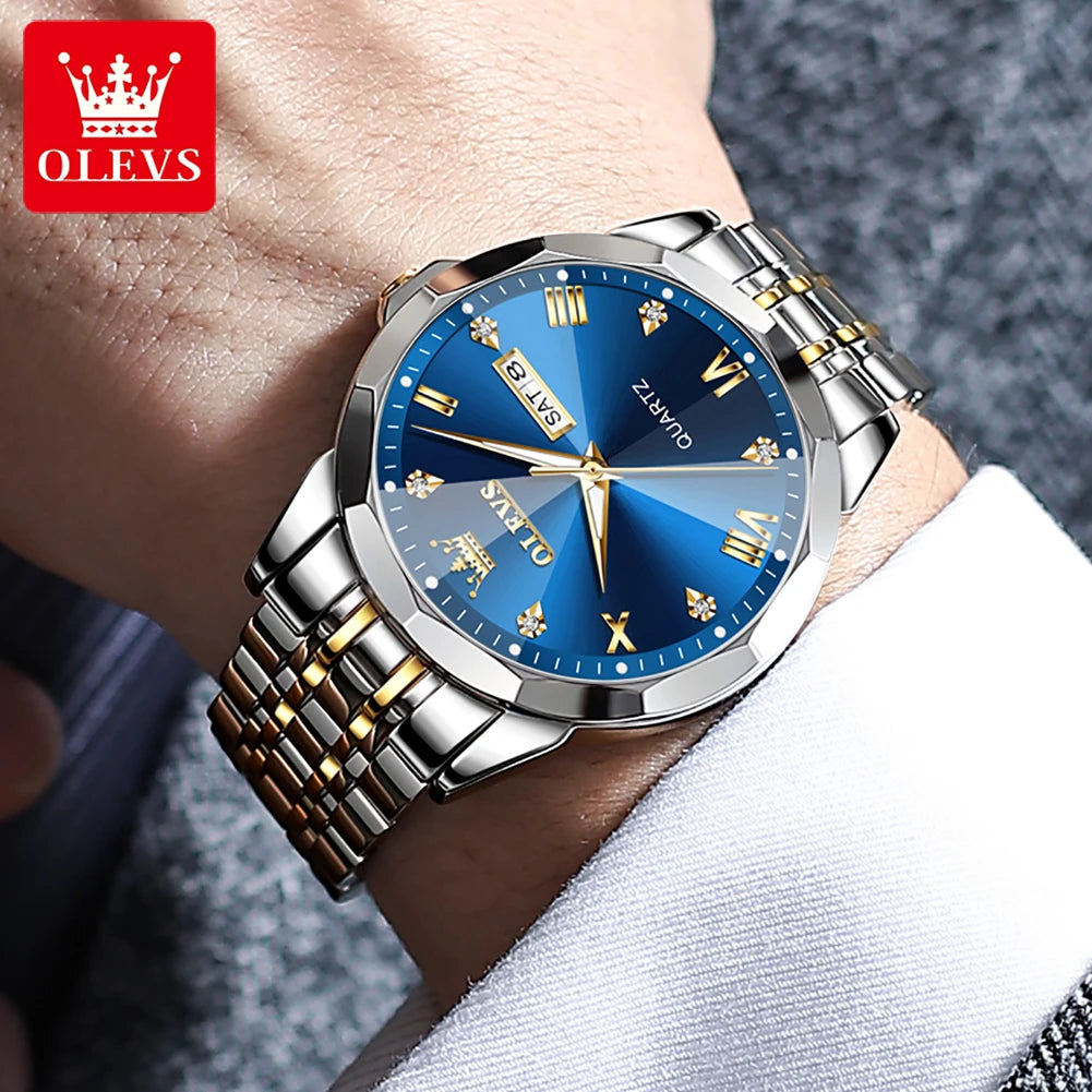 Luxury Waterproof Luminous Quartz Classic Steel Watches for Men