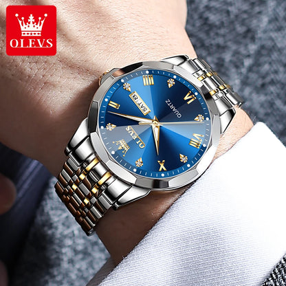 Luxury Waterproof Luminous Quartz Classic Steel Watches for Men