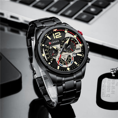 Luxury Style Stainless Steel Waterproof Quartz Watche for Business Men
