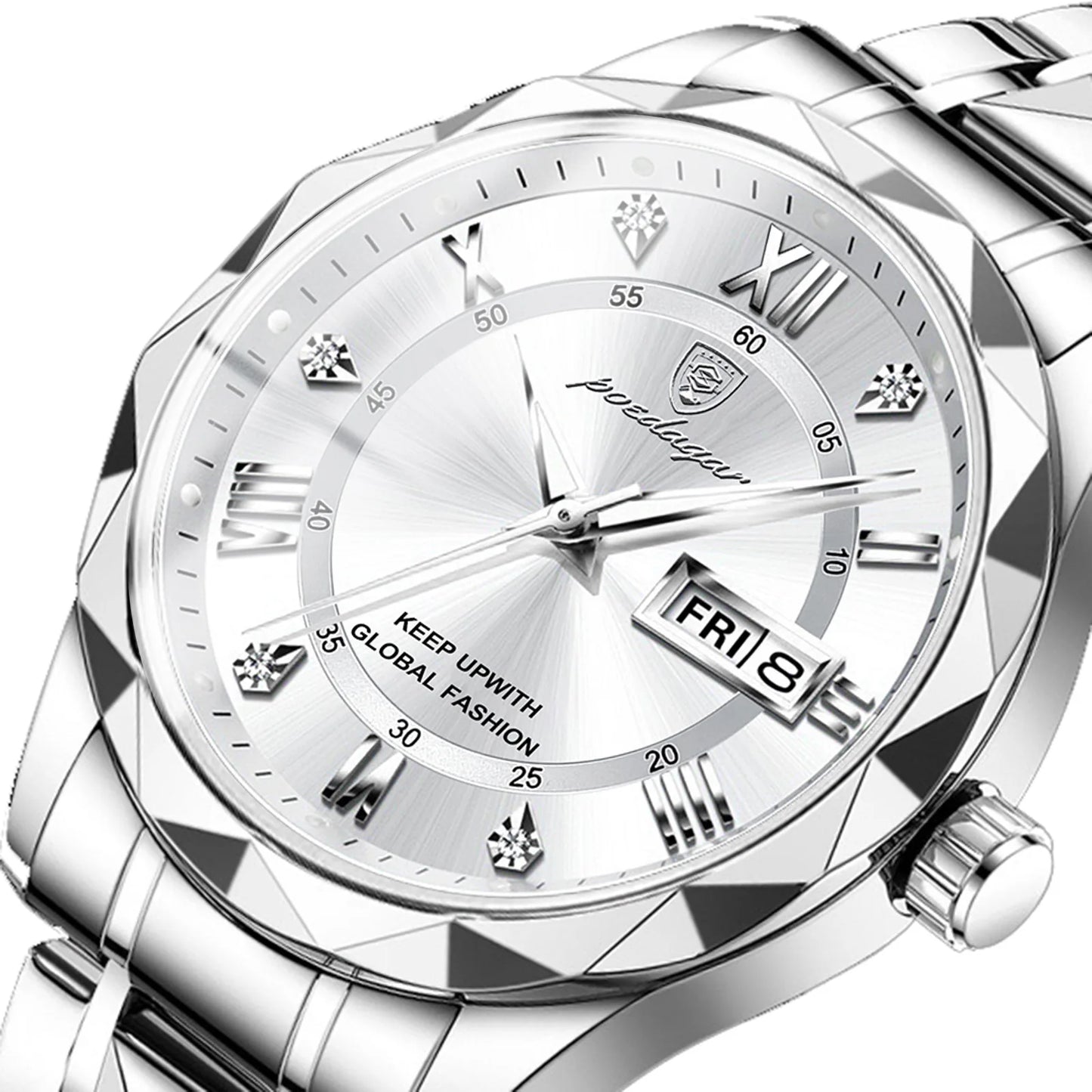 Fashion Luxury Stainless Steel Waterproof Luminous Quartz Watches for Men