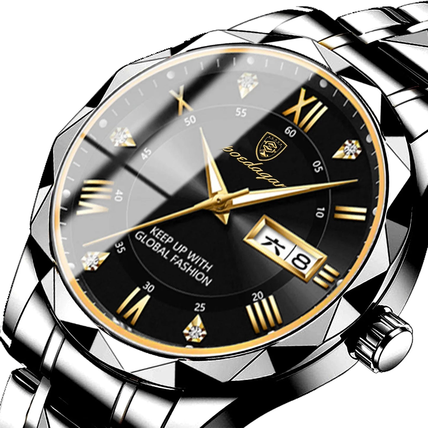Fashion Luxury Stainless Steel Waterproof Luminous Quartz Watches for Men
