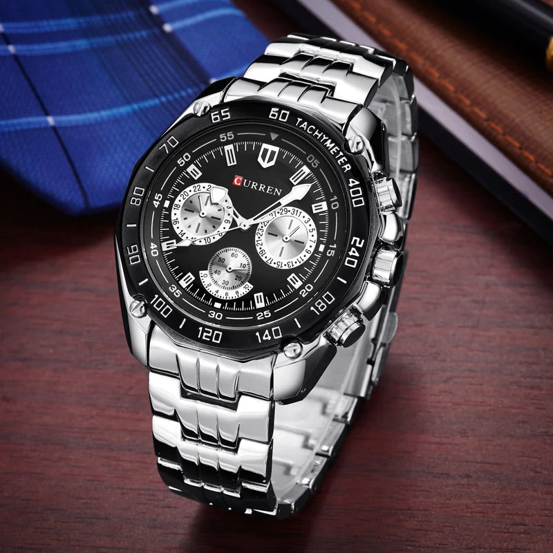 Fashion Business Style Stainless Steel Men Quartz Movement Watch