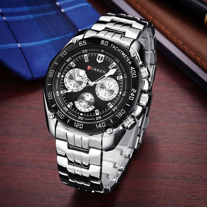 Fashion Business Style Stainless Steel Men Quartz Movement Watch