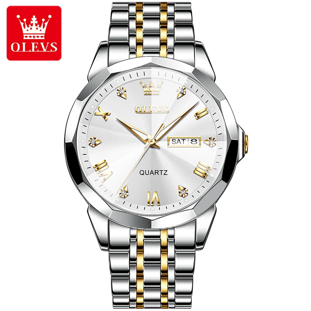 Luxury Waterproof Luminous Quartz Classic Steel Watches for Men