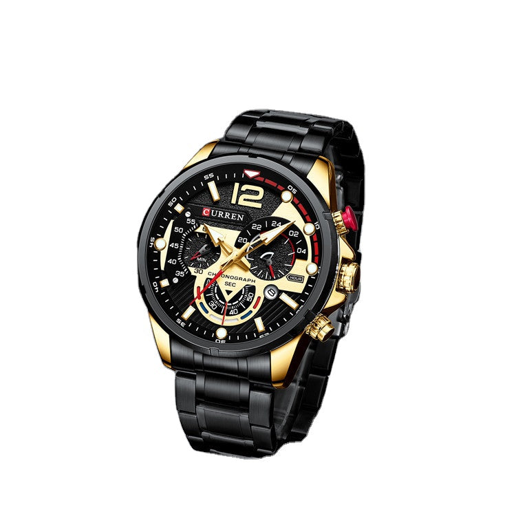 Luxury Style Stainless Steel Waterproof Quartz Watche for Business Men