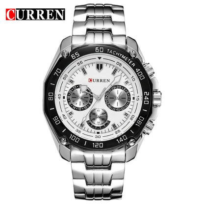 Fashion Business Style Stainless Steel Men Quartz Movement Watch