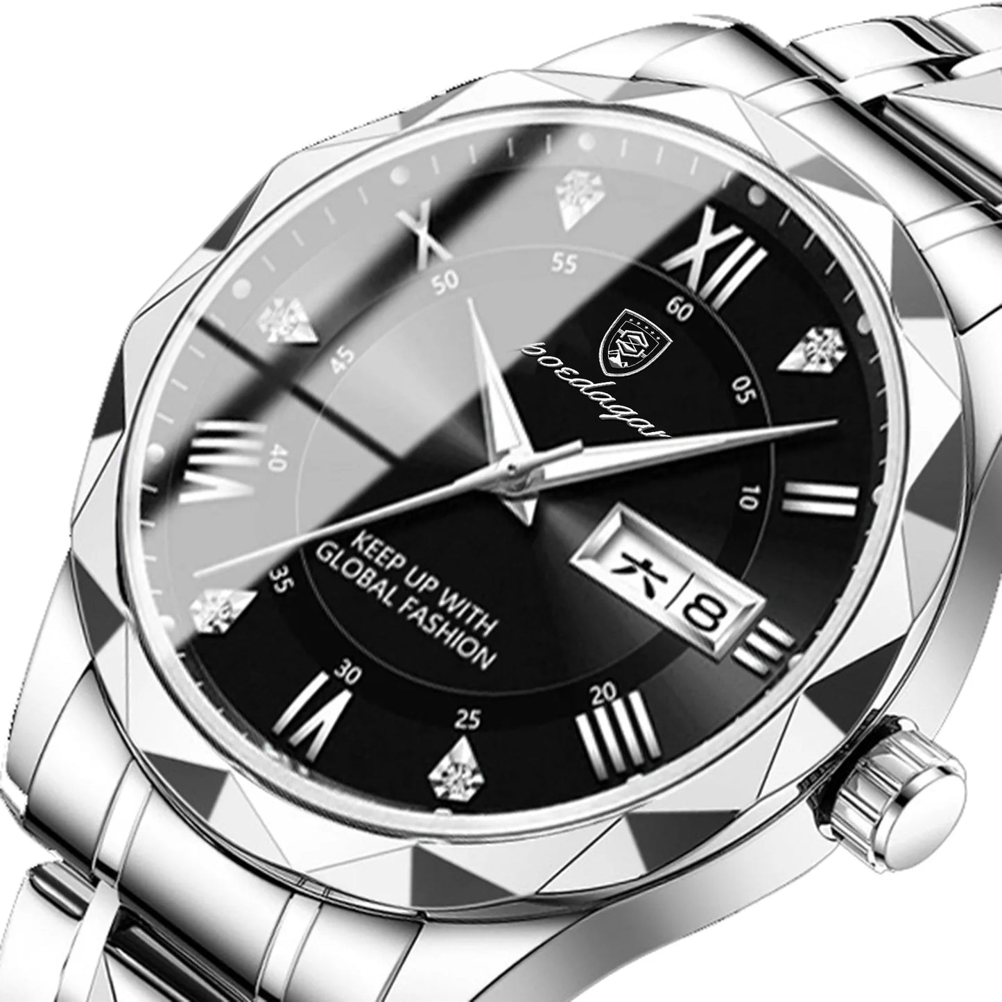 Fashion Luxury Stainless Steel Waterproof Luminous Quartz Watches for Men
