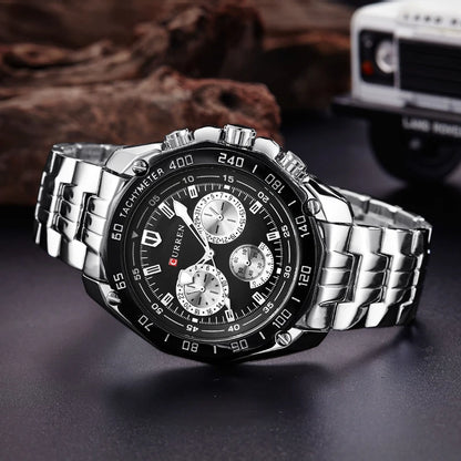 Fashion Business Style Stainless Steel Men Quartz Movement Watch